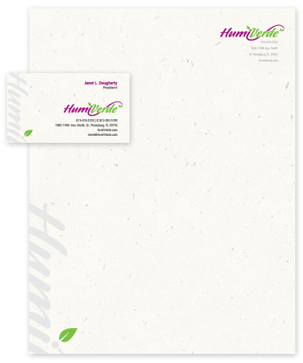 Letterhead and business card design for HumiVerde